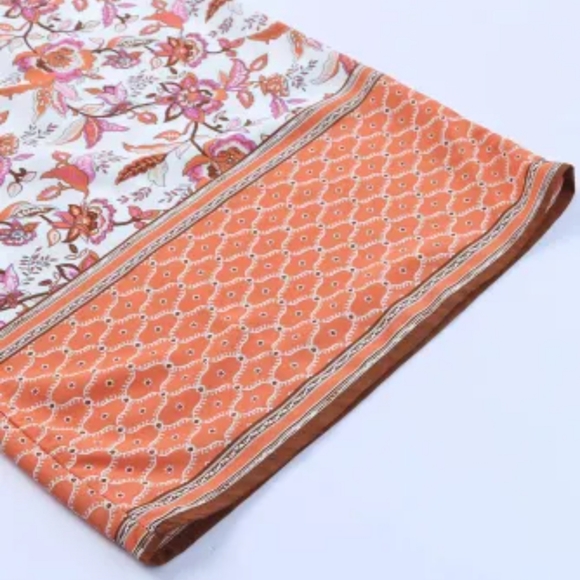 Red Floral Print Shirred High Waist Wide Leg Pants! - Picture 6 of 7